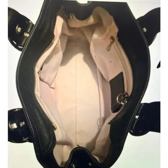 Vintage Coach Black Leather Soho Buckle Tote Y2K Era Silver Hardware - Picture 7 of 7